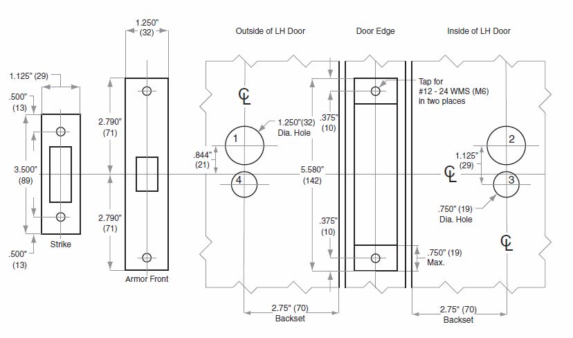 Schlage Mortise Lock Dimensions